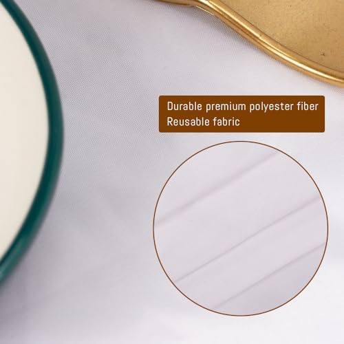 6 Pack White Round Tablecloths, 120 Inch Stain Resistant and Wrinkle Polyester Fabric Washable Table Clothes, alternate view