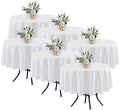 6 Pack White Round Tablecloths 70 Inch for 36"-48" Tables in White