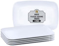6 Pack White Serving Tray - 12.75 x 8.25 Trays for Serving Food - Heavy Duty Platters for Party - Premium in