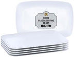6 Pack White Serving Tray - 12.75 x 8.25 Trays for Serving Food - Heavy Duty Platters for Party - Premium in