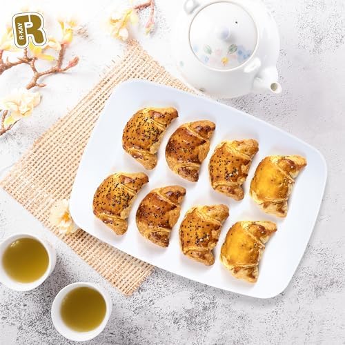 6 Pack White Serving Tray - 12.75 x 8.25 Trays for Serving Food - Heavy Duty Platters for Party - Premium in, alternate view
