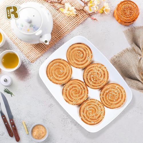 6 Pack White Serving Tray - 12.75 x 8.25 Trays for Serving Food - Heavy Duty Platters for Party - Premium in, alternate view