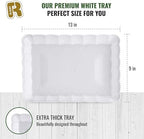 6 Pack White Serving Tray - 9 x 13 Inch, Heavy Duty White Serving Trays and Platters for Party - Premium Serving, alternate