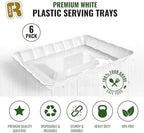 6 Pack White Serving Tray - 9 x 13 Inch, Heavy Duty White Serving Trays and Platters for Party - Premium Serving, alternate