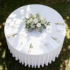 6 Pack White Spandex Table Skirts for 60 Inch Round Tables, Wedding Party in 60R Inch| 6 Pack in White, alternate view 4