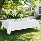 6 Pack White Square Tablecloths 70x120 Inch for 6-8 Ft Rectangle Tables in 70x120 Inch in White, alternate view 7