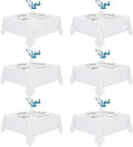 6 Pack White Square Tablecloths 70x70 Inch for 2-4 Ft Tables in 70x70 Inch in White