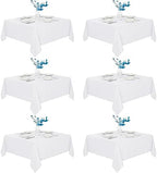 6 Pack White Square Tablecloths 70x70 Inch for 2-4 Ft Tables in 70x70 Inch in White