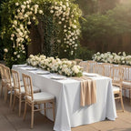 6 Pack White Table Cloths 70x108 Inch for 6 Foot Rectangle Tables in 70x108 Inch in White, alternate view 2