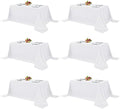 6 Pack White Table Cloths 90x132 Inch for 6 Foot Rectangle Tables in 90x132 Inch in White