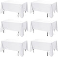 6-Pack White Tablecloths for Rectangle Tables, 60 x 120 Inches in 60 x 120 Inches