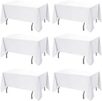 6-Pack White Tablecloths for Rectangle Tables, 60 x 120 Inches in 60 x 120 Inches