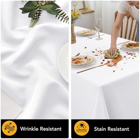 6-Pack White Tablecloths for Rectangle Tables, 60 x 120 Inches in 60 x 120 Inches, alternate view 4
