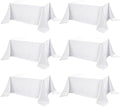 6-Pack White Tablecloths for Rectangle Tables, 90 x 156 Inches in 90 x 156 Inches in White
