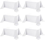 6-Pack White Tablecloths for Rectangle Tables, 90 x 156 Inches in 90 x 156 Inches in White