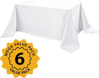6-Pack White Tablecloths for Rectangle Tables, 90 x 156 Inches in 90 x 156 Inches in White, alternate view 2