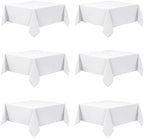 6-Pack White Tablecloths for Square Tables, 70 x 70 Inches in 70 x 70 Inches