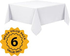 6-Pack White Tablecloths for Square Tables, 70 x 70 Inches in 70 x 70 Inches, alternate view 2