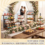 6 Pack Wood Cake Stands, Dessert Table Display Set for 260 Cupcakes, alternate view 2