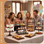 6 Pack Wood Cake Stands, Dessert Table Display Set for 260 Cupcakes, alternate view 4