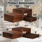 6 Pack Wooden Buffet Risers 12inch Dessert Table Display Set in Brown, alternate view 3