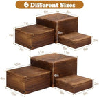 6 Pack Wooden Risers Display Stands Rustic Wood Cake & Cupcake Stands for Party Square Food Risers for Buffet, alternate view