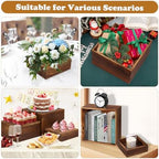 6 Pack Wooden Risers Display Stands Rustic Wood Cake & Cupcake Stands for Party Square Food Risers for Buffet, alternate view