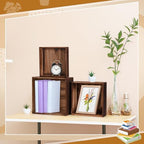 6 Pack Wooden Risers Display Stands with Mini Signs Square Food Risers for Buffet Party Rustic Wood Cake &, alternate view 6