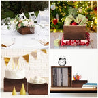 6 Pack Wooden Risers Display Stands with Mini Signs Square Food Risers for Buffet Party Rustic Wood Cake &, alternate view 7