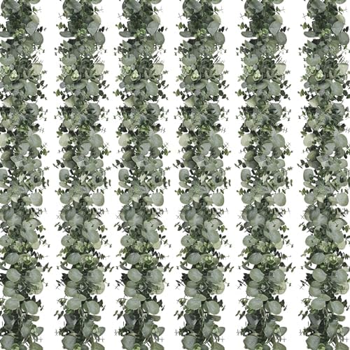 6 Packs 6FT Artificial Eucalyptus Garland Faux Greenery Garland