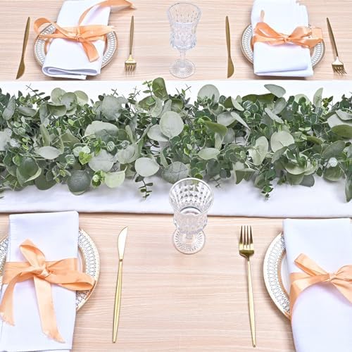 6 Packs 6FT Artificial Eucalyptus Garland Faux Greenery Garland, alternate view 2