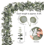 6 Packs 6FT Artificial Eucalyptus Garland Faux Greenery Garland, alternate view 3