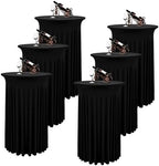 6 Packs Black Round Cocktail Table Skirt 32"x 43"