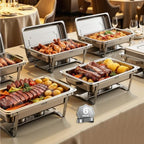 6 Packs Chafing Dishes for Buffet Set, 9QT Stainless Steel Chafer