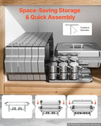 6 Packs Chafing Dishes for Buffet Set, 9QT Stainless Steel Chafer, alternate view 7