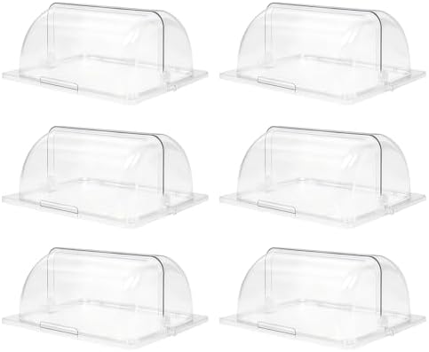 6 Packs Clear Chafing Dish Covers, 1/2 Size 90° Roll Top Chafing Dish Lid Plastic Transparent Chafing Dessert