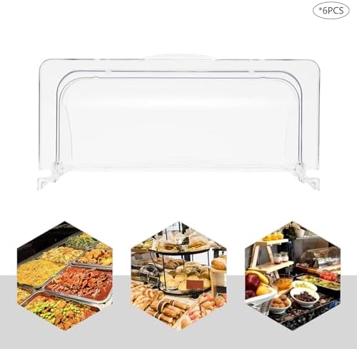 6 Packs Clear Chafing Dish Covers, 1/2 Size 90° Roll Top Chafing Dish Lid Plastic Transparent Chafing Dessert, alternate view