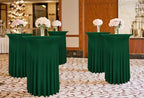 6 Packs Dark Green Round Cocktail Table Skirt 32"x 43", alternate view 2