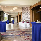 6 Packs Royal Blue Round Cocktail Table Skirt 32"x 43", alternate view 2