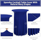 6 Packs Royal Blue Round Cocktail Table Skirt 32"x 43", alternate view 4