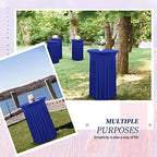 6 Packs Royal Blue Round Cocktail Table Skirt 32"x 43", alternate view 6