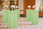 6 Packs Sage Green Round Cocktail Table Skirt 32"x 43", alternate view 5