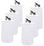 6 Packs White Round Cocktail Table Skirt 24"x 43"