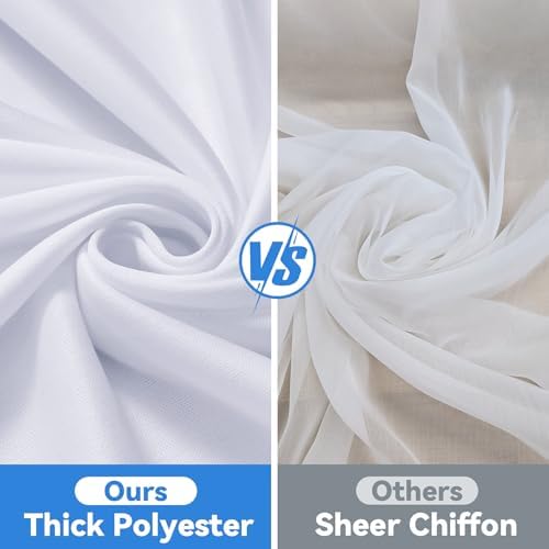 6 Panels 5×40ft White Ceiling Drapes for Wedding, Wrinkle Free Thick Polyester 40ft Extra Long Ceiling Curtains, alternate