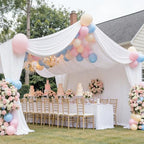 6 Panels 5×40ft White Ceiling Drapes for Wedding, Wrinkle Free Thick Polyester 40ft Extra Long Ceiling Curtains, alternate