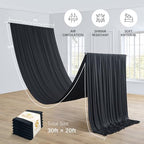 6 Panels 5ft(W) x 20ft(L) Black Ceiling Drapes for Halloween Parties, alternate view 3