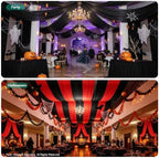6 Panels 5ft(W) x 20ft(L) Black Ceiling Drapes for Halloween Parties, alternate view 5