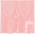 6 Panels Blush Pink Backdrop Curtains for Wedding Party Wrinkle Free Backdrops Curtain Drapes Fabric Decorations