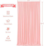 6 Panels Blush Pink Backdrop Curtains for Wedding Party Wrinkle Free Backdrops Curtain Drapes Fabric Decorations, alternate