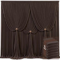 6 Panels Brown Backdrop Curtains for Wedding Party Wrinkle Free Backdrops Curtain Drapes Fabric Decorations